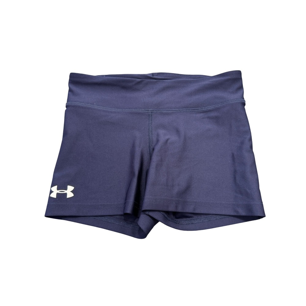 Under Armour Team Shorty Compression Shorts Womens Small Blue Spandex Volleyball